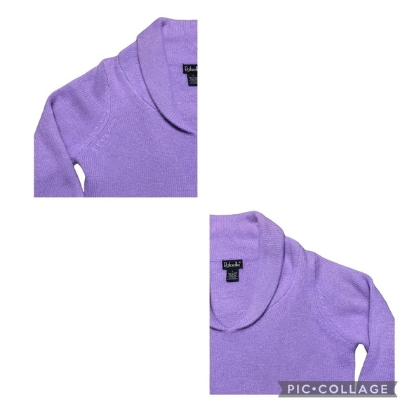 Angora Rabbit Hair/Lambswool Blend Lavender Sweater - Sz L - Picture 5 of 11